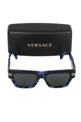 Versace Men Uv Protected Gray Lens Rectangle Sunglasses