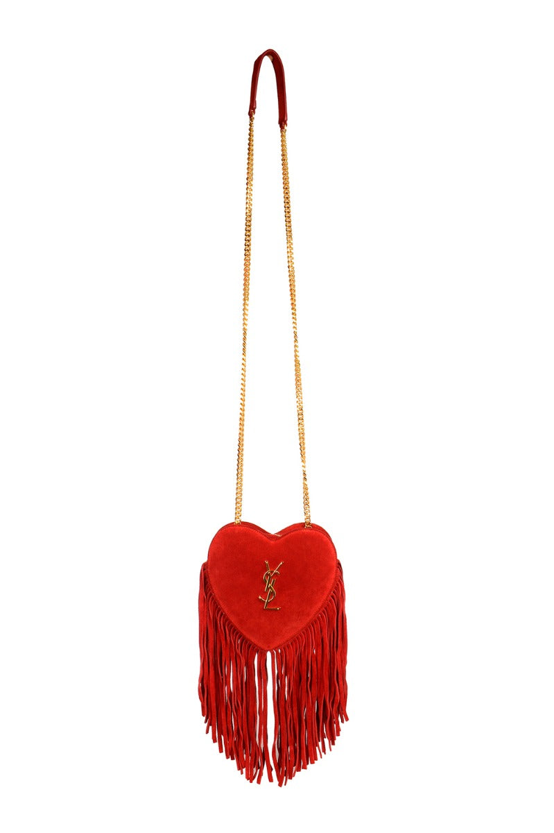 Saint Laurent Love Heart' Fringed Shoulder Bag