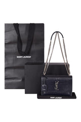 Saint Laurent Sunset Crocodile Embossed Leather Bag
