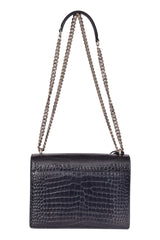 Saint Laurent Sunset Crocodile Embossed Leather Bag