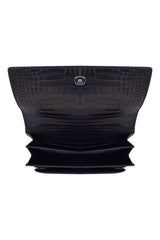 Saint Laurent Sunset Crocodile Embossed Leather Bag