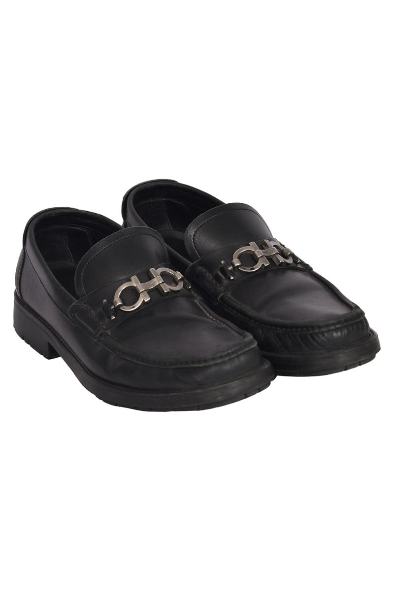 salvatore-ferragamo-black-leather-gancini-bit-loafers