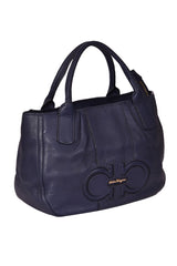 Salvatore Ferragamo Leather Gancini Logo Tote Bag