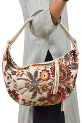 Salvatore Ferragamo Floral Weaved Hobo Bag