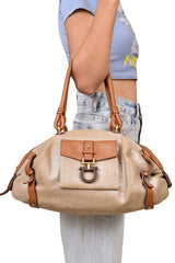 Salvatore Ferragamo Gancini Canvas Handbag