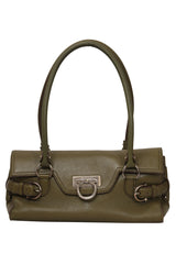Salvatore Ferragamo Gancini Leather Gina Satchel Bag