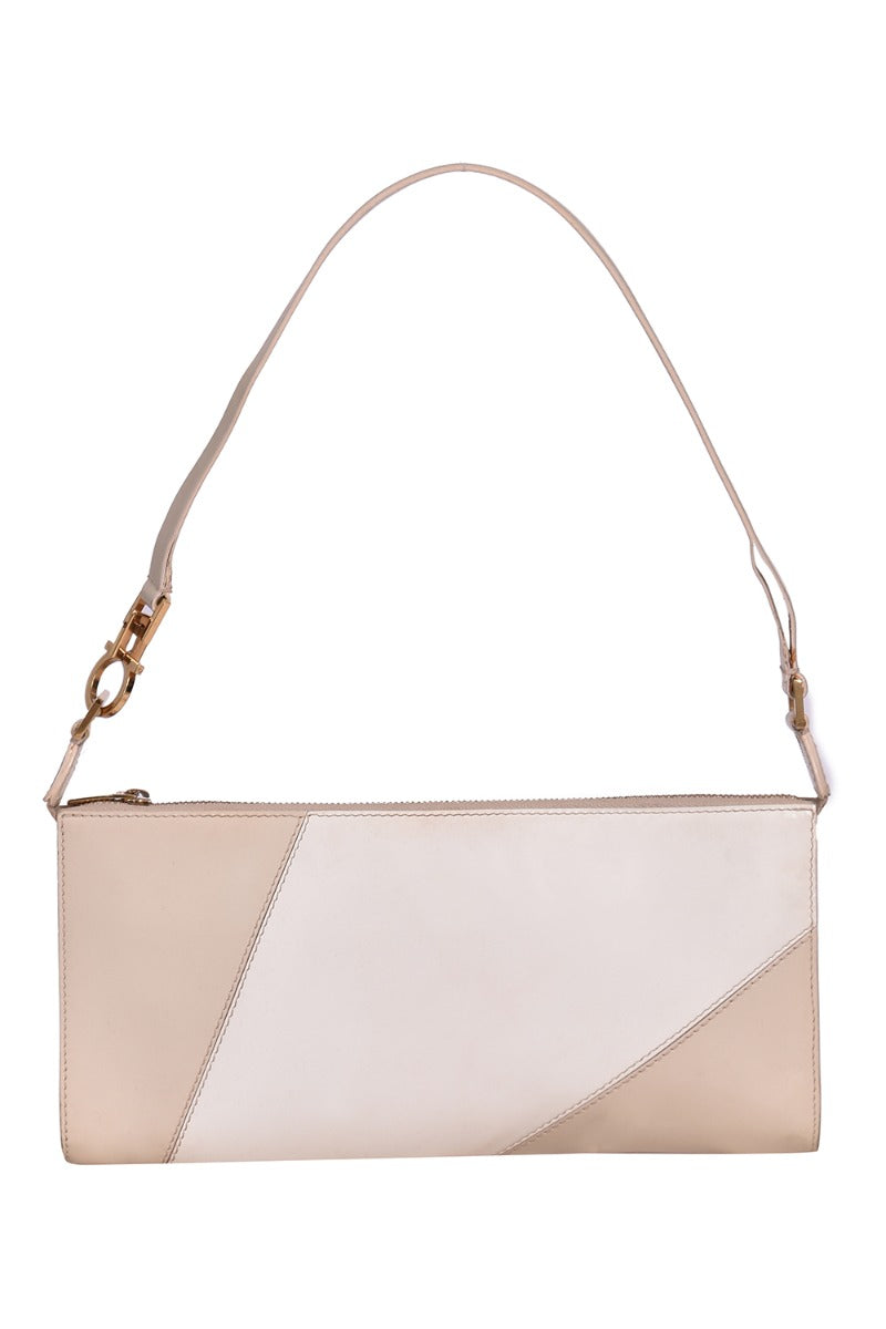 Salvatore Ferragamo Ivory White Canvas Razorbag