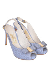 Salvatore Ferragamo Laser Cut Slingback Heels