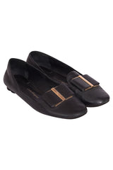 Salvatore Ferragamo Leather Vara Bow Flats