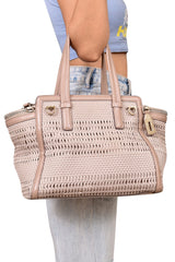 Salvatore Ferragamo Nylon Exterior Beige Handbag