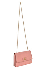 Salvatore Ferragamo Salmon Pink Ginny Chain Wallet