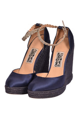 Salvatore Ferragamo Satin Espadrille Wedges