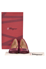 Salvatore Ferragamo Square Buckle Suede Pumps
