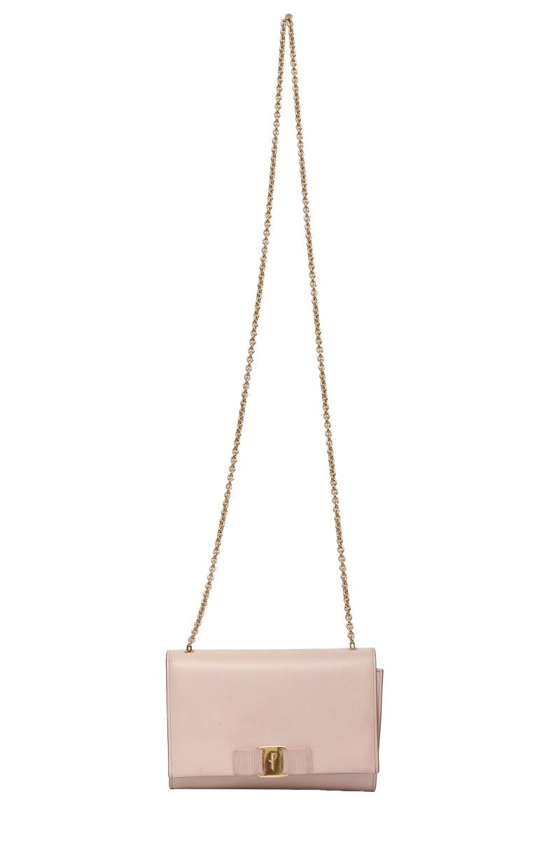 Salvatore Ferragamo Vara Bow Light Pink Sling Bag