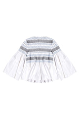 See By Chloe White Cotton Smocked Top