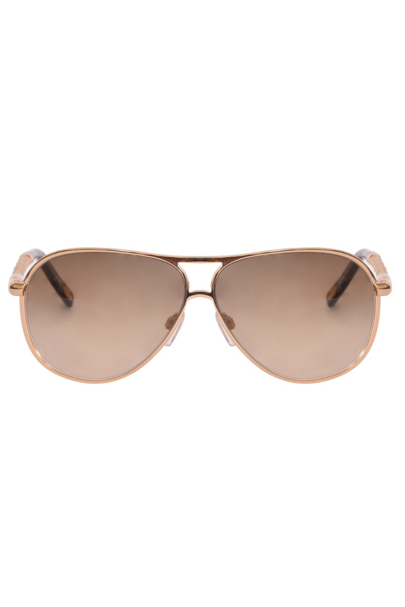 Tod'S Leather Woven Temple Aviator Sunglasses