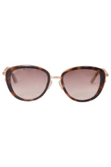 Tod'S Tortoise Leather Trim Sunglasses