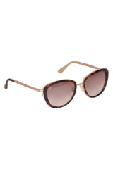 Tod'S Tortoise Leather Trim Sunglasses