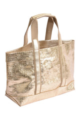 Tory Burch Golden Metallic Travel Tote Bag