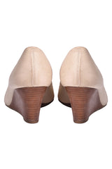 Tory Burch Logo Peep Toe Wedges Rt127-10