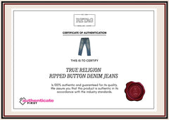 True Religion Ripped Button Denim Jeans