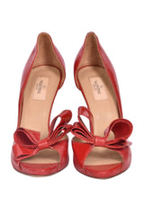 Valentino Red Bow Patent Leather Heels