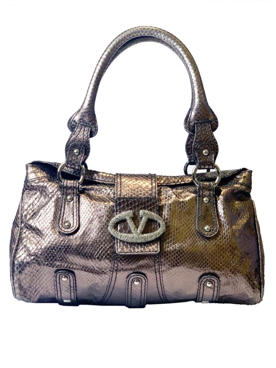 Valentino V Logo Snakeskin Bag