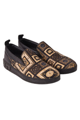 Versace Black & Gold Loafers