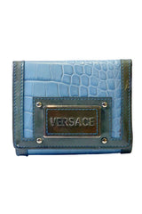 Versace Blue Tri Fold Wallet