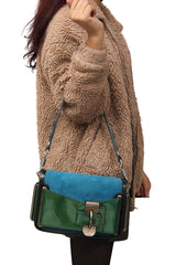 versace-green-patent-and-blue-suede-flap-shoulder-bag