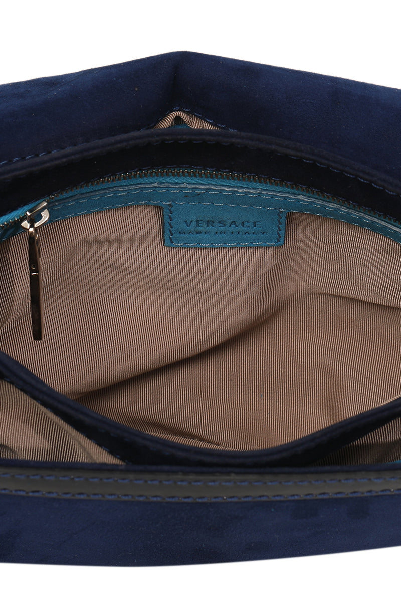 versace-green-patent-and-blue-suede-flap-shoulder-bag