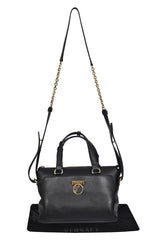 Versace Italian Black Leather Shoulder Bag