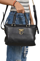 Versace Italian Black Leather Shoulder Bag