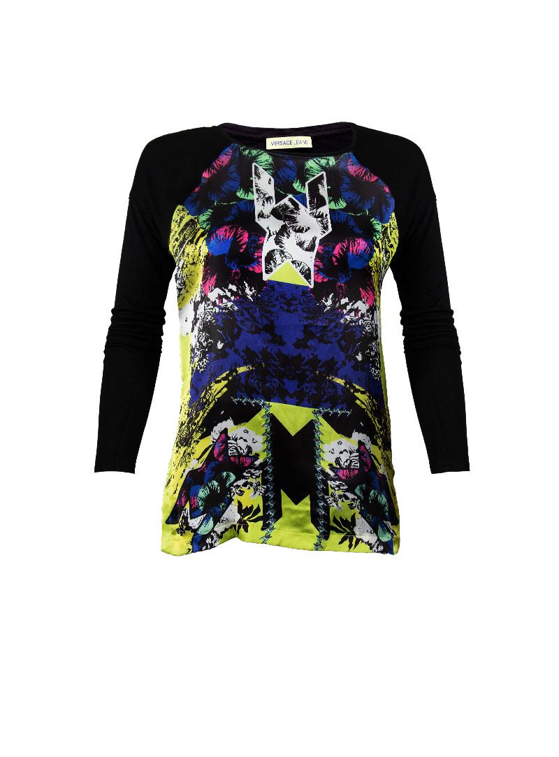 Versace Jeans Couture Black Printed Top