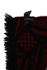 Versace Medusa Red & Black Wool Scarf