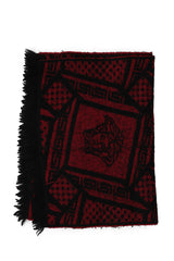 Versace Medusa Red & Black Wool Scarf