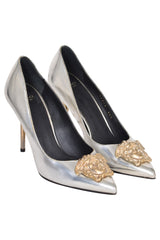 Versace Medusa Silver Pumps
