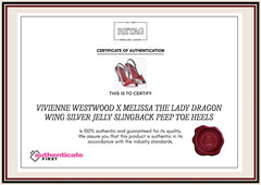 Vivienne Westwood X Melissa The Lady Dragon Wing Silver Jelly Slingback Peep Toe Heels
