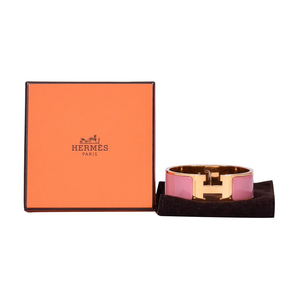 HERMES PINK CLIC CLAC H ENAMEL