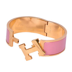 HERMES PINK CLIC CLAC H ENAMEL