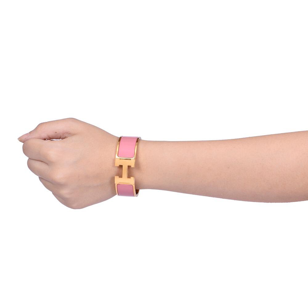 HERMES PINK CLIC CLAC H ENAMEL
