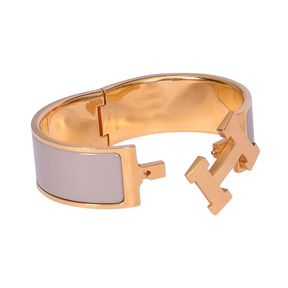 HERMES GREY CLIC CLAC H ENAMEL