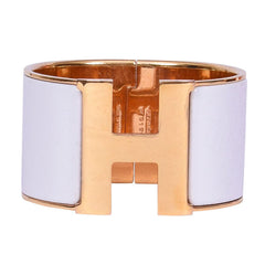 HERMES WHITE CLIC CLAC H ENAMEL