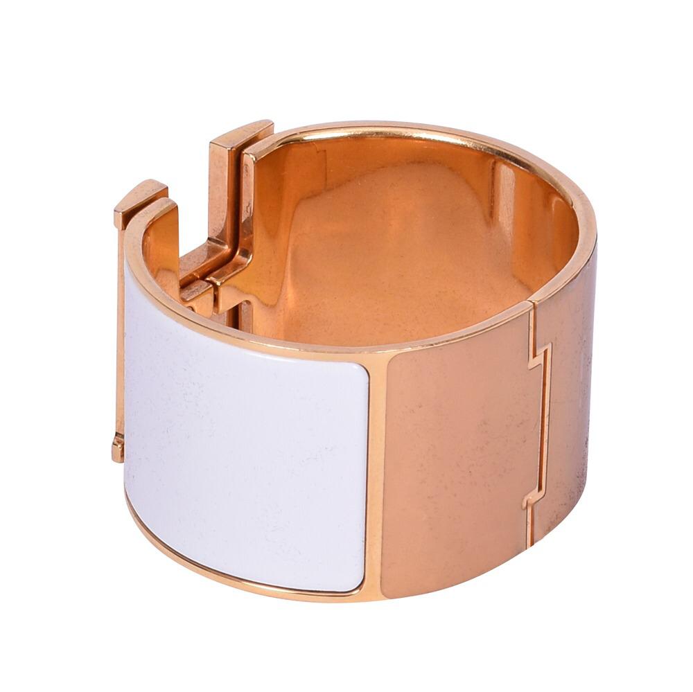 HERMES WHITE CLIC CLAC H ENAMEL