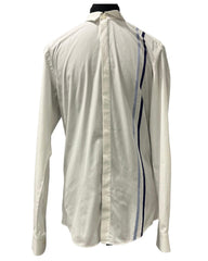 Salvatore Ferragamo Size-S White With Blue Stripe Shirt