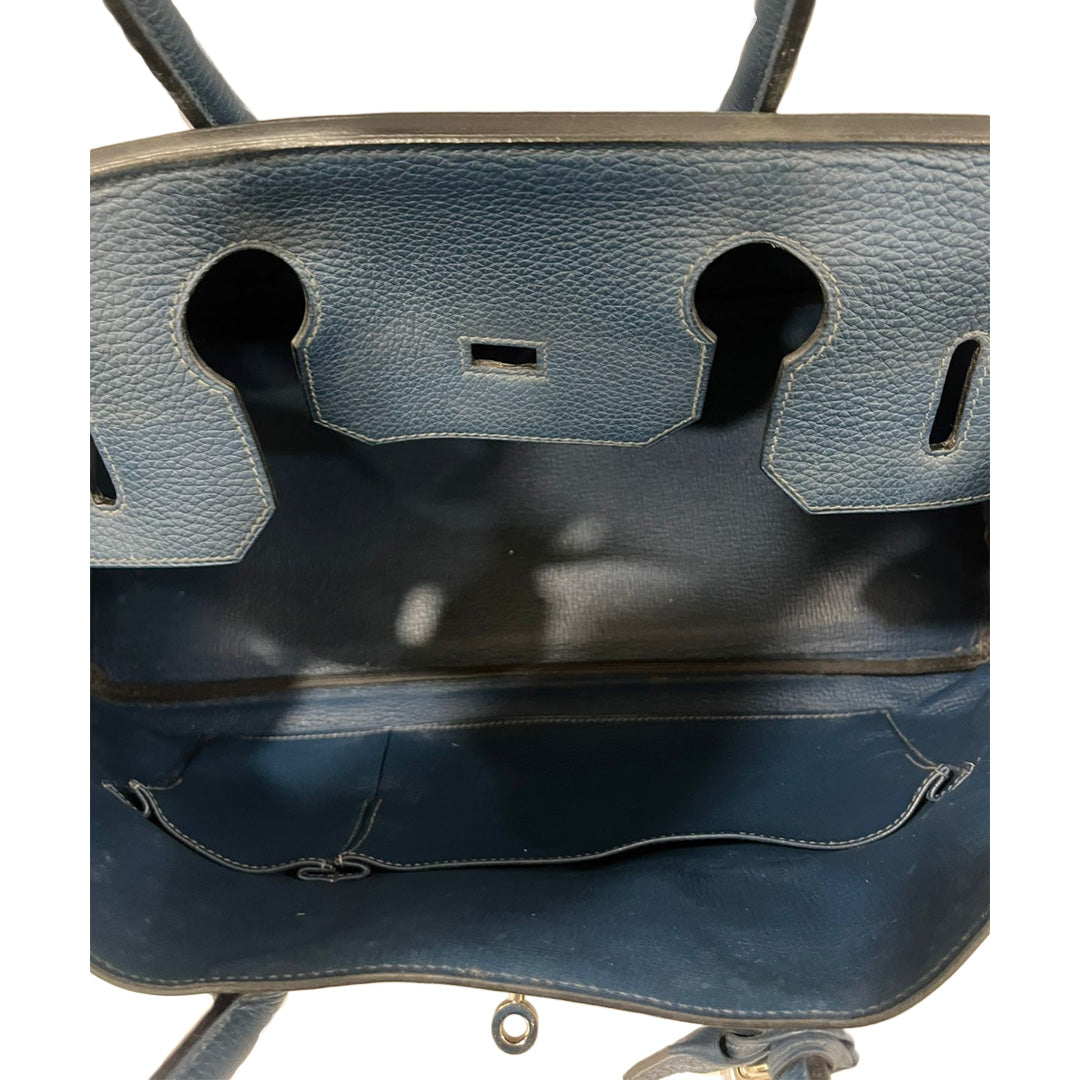 Hermes Jpg Birkin 42 Blue Sapphire Clemence Taurillon Bag 