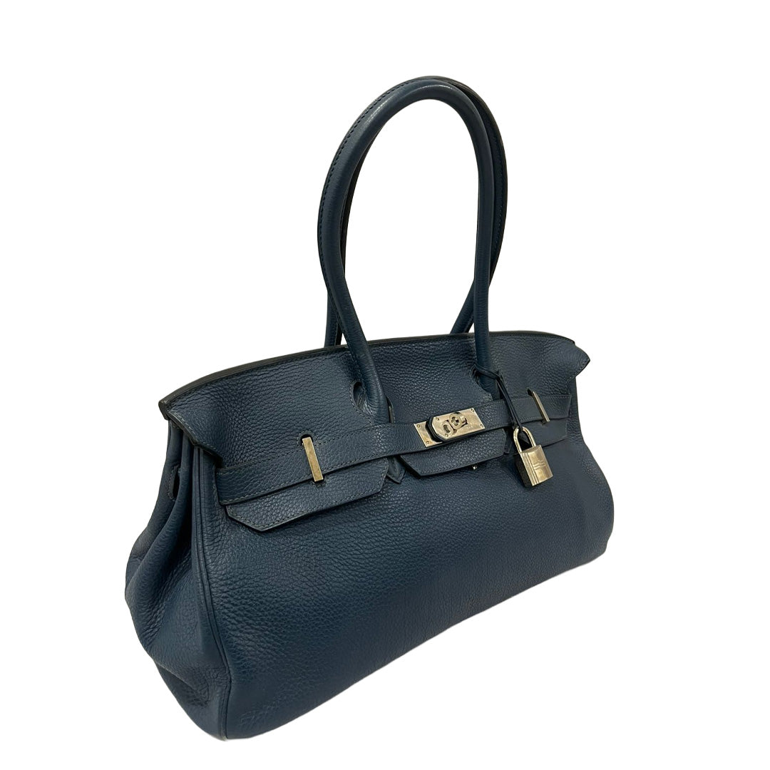 Hermes Jpg Birkin 42 Blue Sapphire Clemence Taurillon Bag 