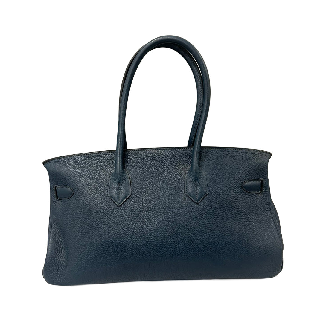 Hermes Jpg Birkin 42 Blue Sapphire Clemence Taurillon Bag 