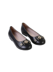 Young Versace Black Signature Ballet Flat
