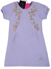 Young Versace Lilac Gold Baroque Embroidered Dress